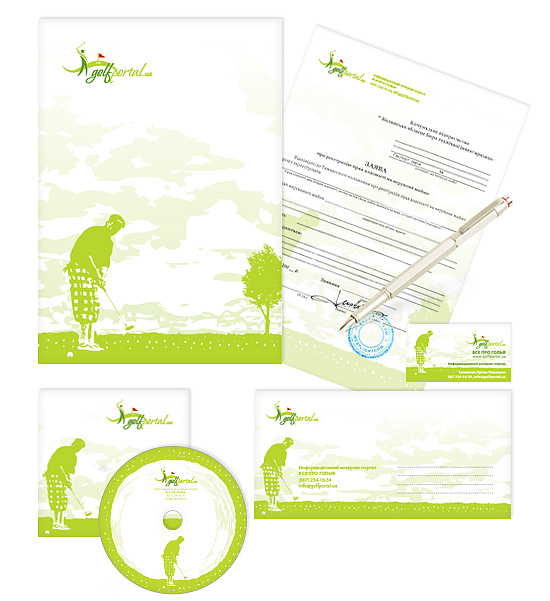 Разработка логотипа и фирменного стиля для компании GolfPortal