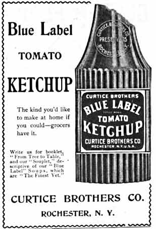 Blue Label  Tomato Ketchup advertisement from 1898