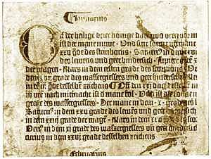 Первый печатный календарь Гутенберга 1448 г